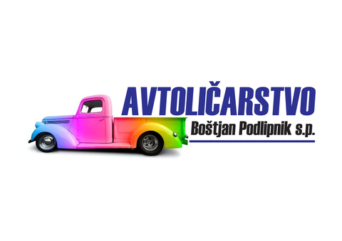 Logotip Avtoličarstvo z barvnim vozilom