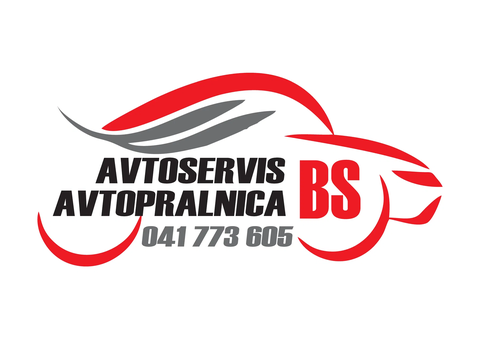 Logotip Avtoservis BS z obrisom avtomobila