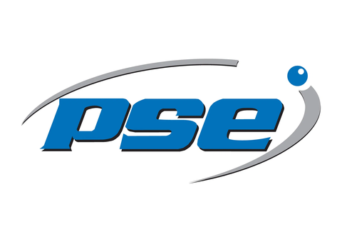Logotip PSE v modro-sivem ovalnem znaku