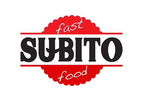 Logotip Subito fast food v rdečem krogu