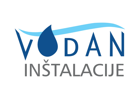 Logotip Vodan inštalacije s kapljico