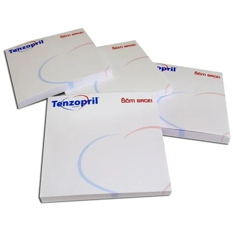 Beli bloki z modrim napisom Tenzopril